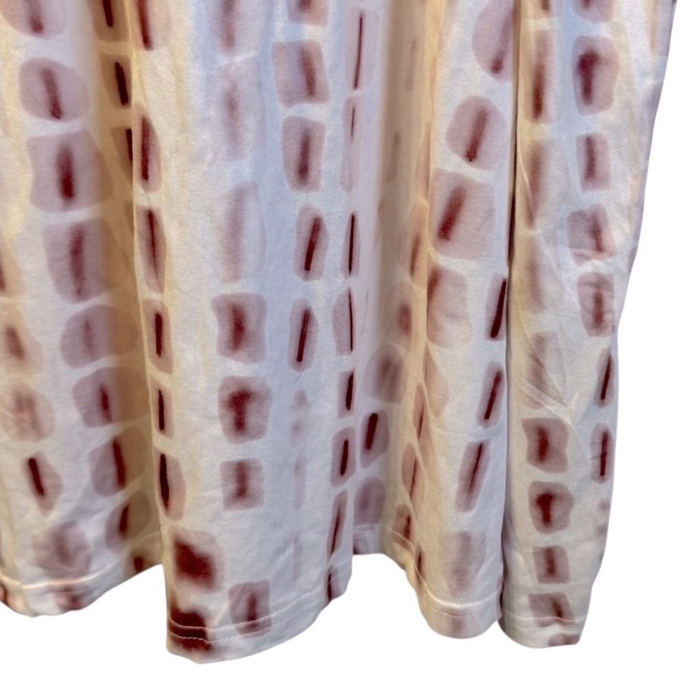 OURS White Pink Red Ikat Print Spaghetti Strap Pockets Maxi Sundress Dress - Picture 9 of 12